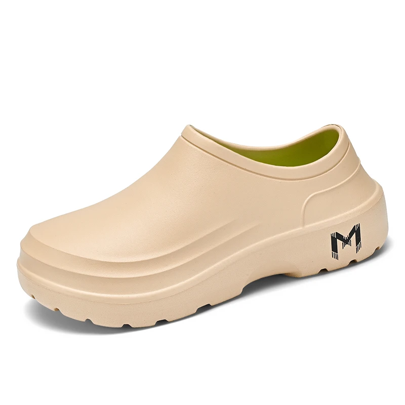 Anti-Slip Chef Schoenen Voor Heren Sneakers 2024 Lente Lichtgewicht Effen Kleur Mannen Werkschoenen Outdoor Platform Eva Slip-On Heren Schoenen