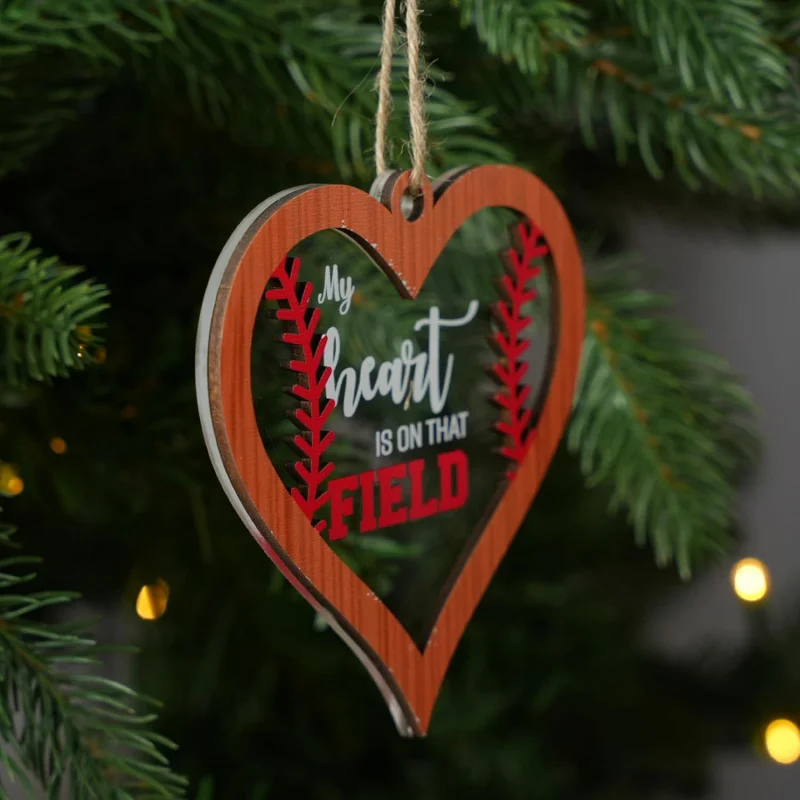 ต้นไม้ประดับเบสบอล ของขวัญคนรักและผู้เล่นเบสบอล เด็กและเด็กผู้หญิง - ไม้และอะคริลิค 2 ชั้น