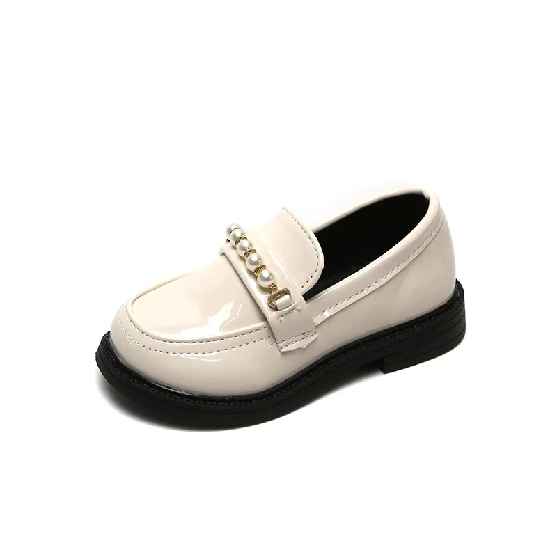 Zapatos versátiles de PU para niñas, mocasines negros de princesa Retro, suaves, antideslizantes, simples, para fiesta escolar, zapatos de cuero con