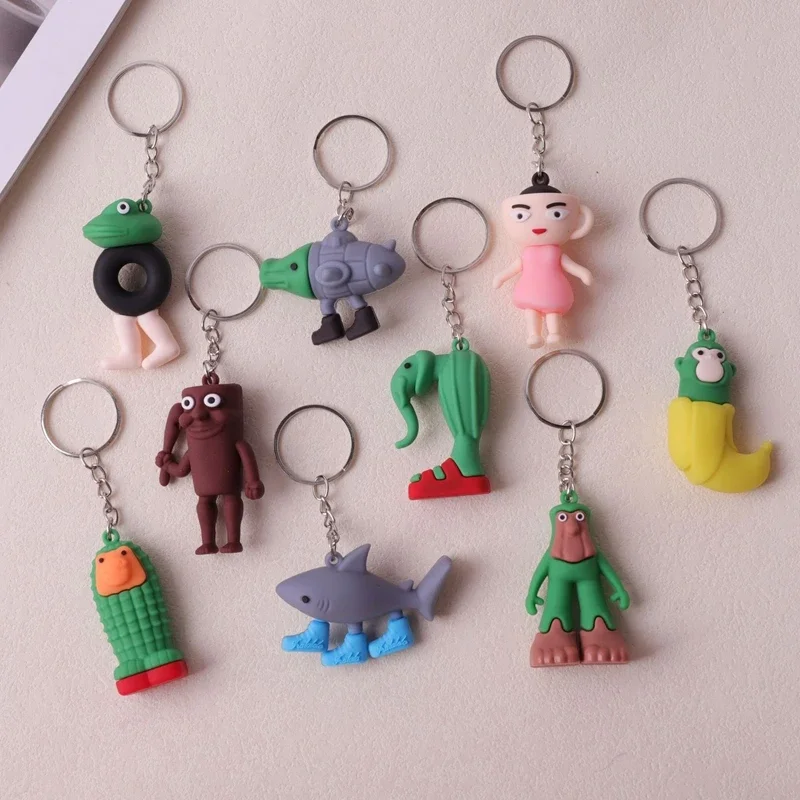 

9pcs/set Italian Brainrot Animals Figure Keychains Tung Tung Tung Sahur Tralalero Tralala Ballerina Keyrings Ornaments