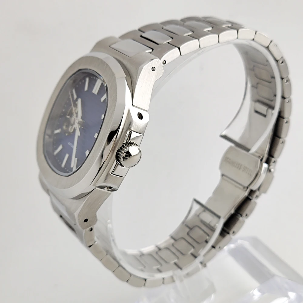 ساعة ميكانيكية من الفولاذ المقاوم للصدأ للرجال مقاس 10 ألوان 40 مم مناسبة لتثبيت علبة حركة نوتيلوس NH38