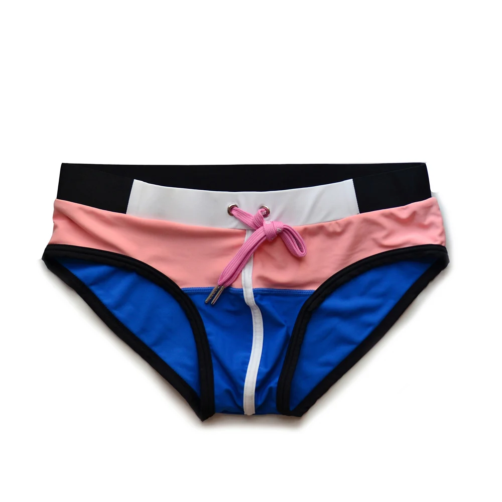 Men\'s Swim Pants Low Waisted Sexy Triangle Pants Color Blocking Fashionable Beach Swimming Pool Internet Celebrity Party