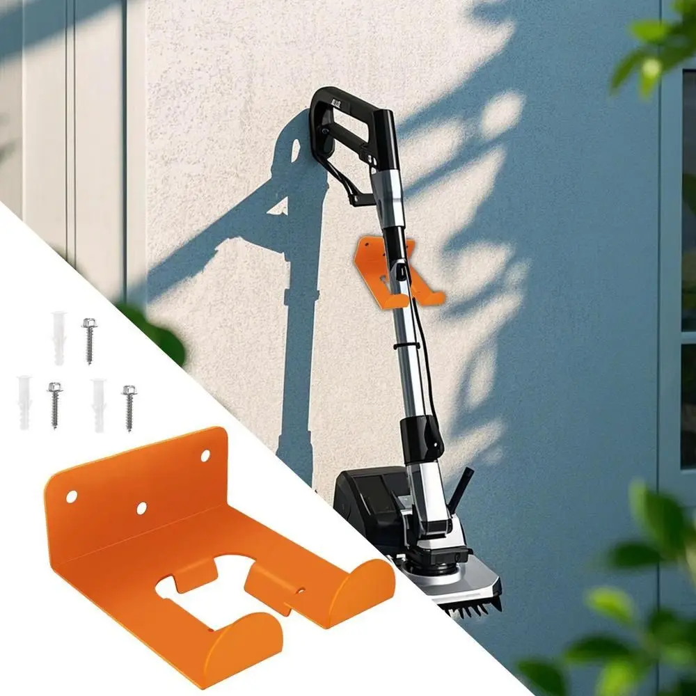 

1 шт. Настенный держатель для триммера, сверхпрочный железный держатель для садовых инструментов, экономия места, регулируемая подставка для газонокосилки