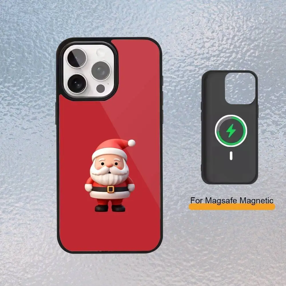 حافظة هاتف على طراز عيد الميلاد لهاتف آيفون 17,16,15,14,13,12,11 Plus، غطاء شحن لاسلكي مغناطيسي Pro Max