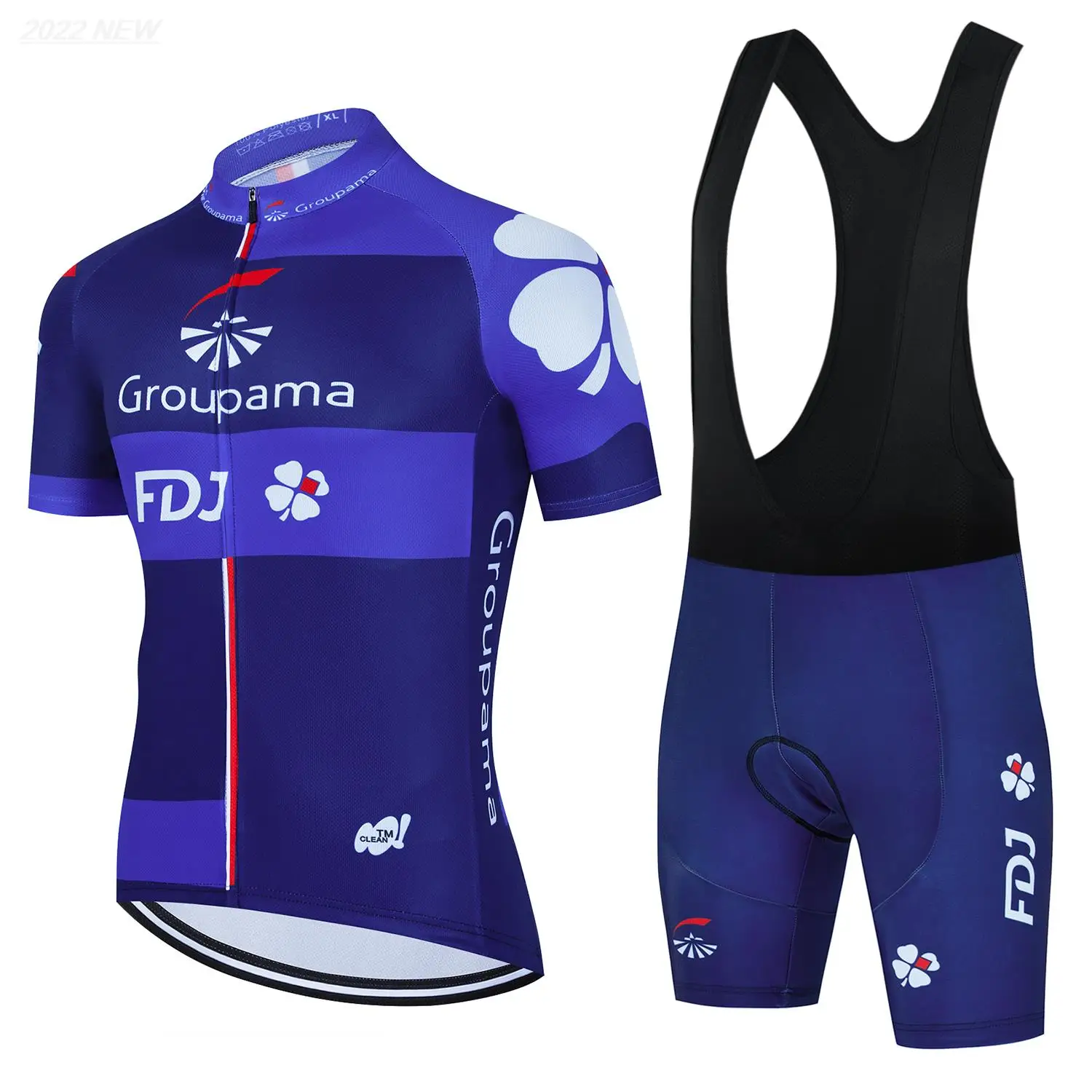 Cycling Jersey Set 2023 FDJ Cycling Bicycle Suit Bicycle Short Sleeve Cycling Clothing Bike Maillot Cycling Jersey Bib Shorts