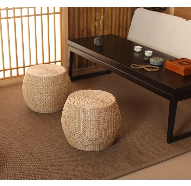 Handwoven Rattan Tatami Stool