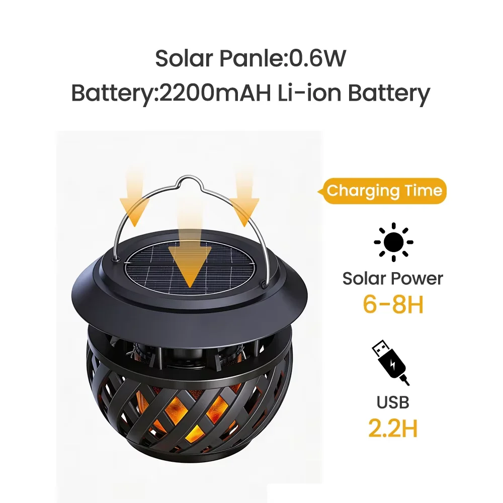 3 Modes Waterproof Solar LED Light with Remote Control Dimmable Stainless Steel USB Rechargeable Garden Hanging Light