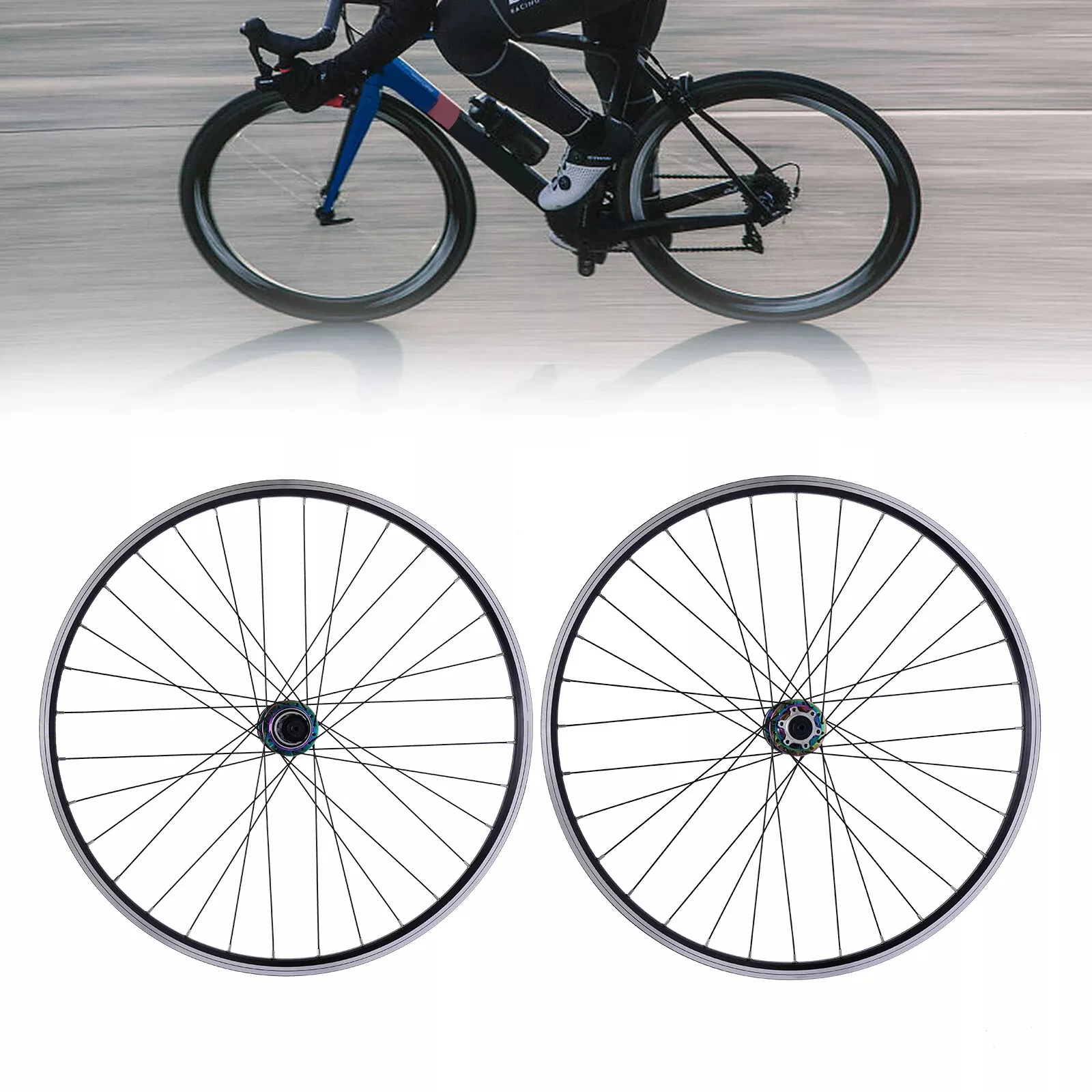 

27.5" Mountain Bike Wheelset with Colorful Hubs - Lightweight, Durable, and Compatible with Disc Brakes