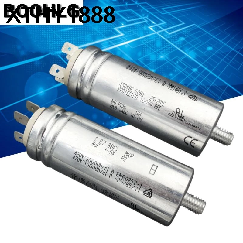 1PCS A V C.87.8BF3 MKP 420V 8uF Fan Motor Start Capacitor