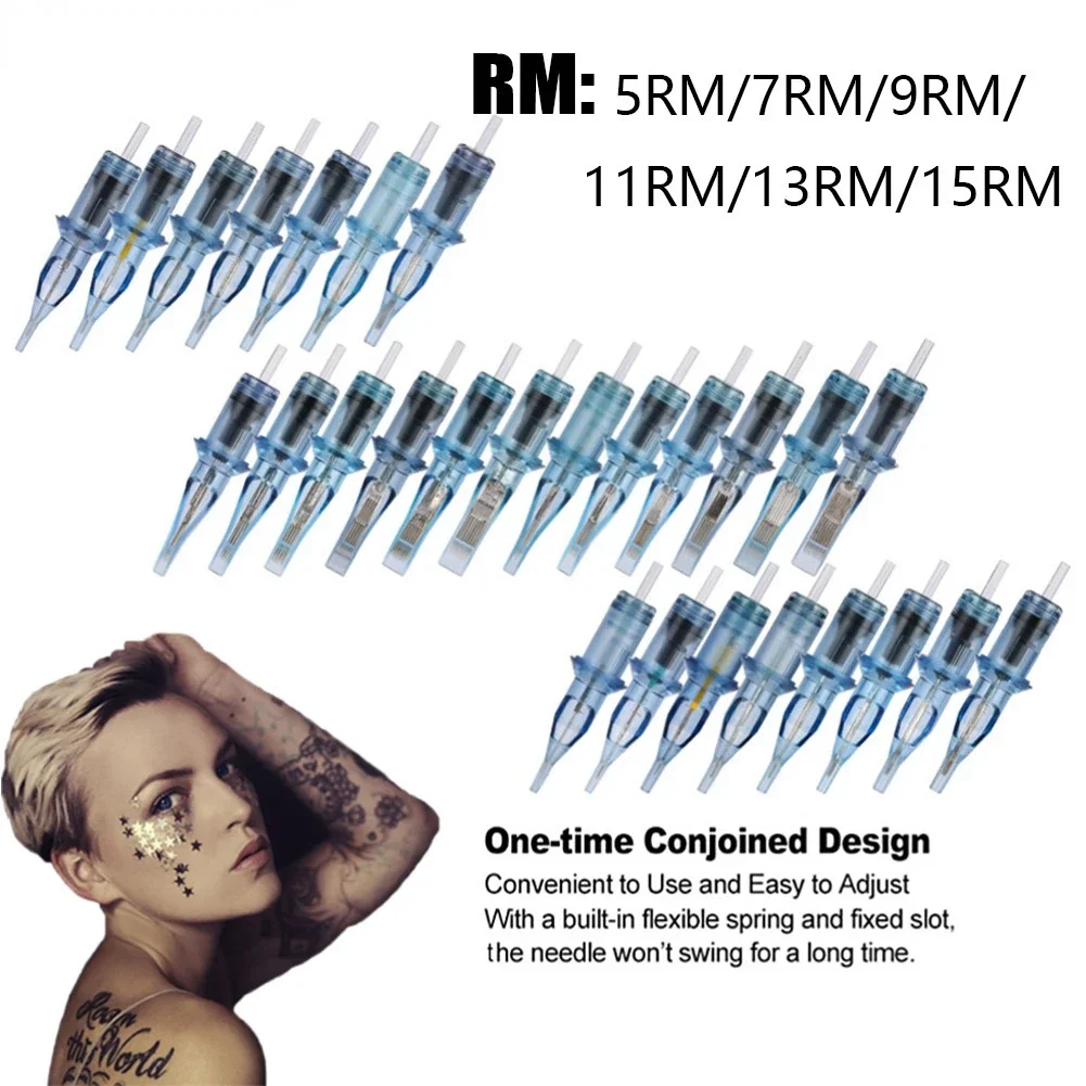 

New 10pcs Semi-Permanent Makeup Tattoo Cartridge Needle Disposable Tattoo Gun Rotary Pen Accessories 5RM/7RM/9RM/11RM/13RM/15RM