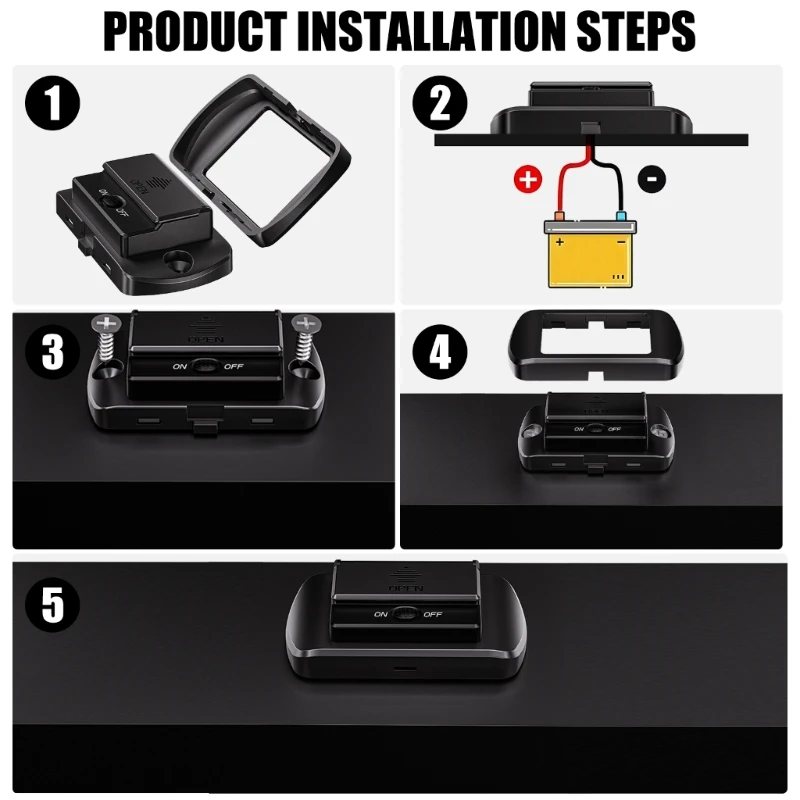 12V USB Outlet with Power Switches Double USB/Type C Quick USB Port Panel Wall Mount Car USB Socket Adapter