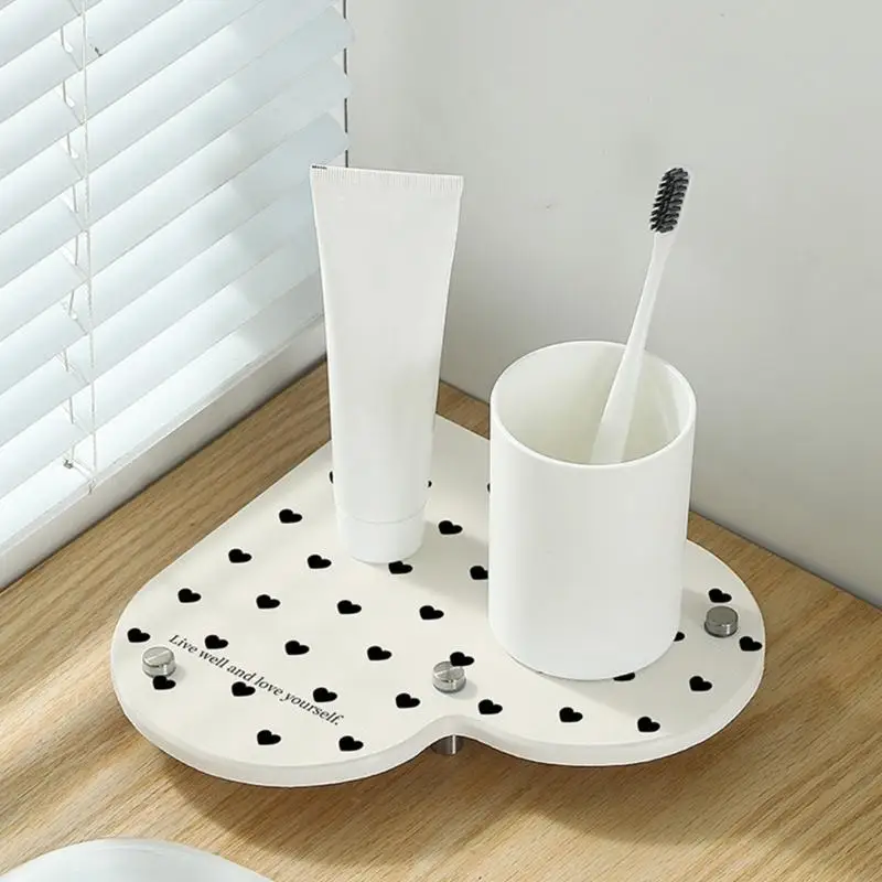 Organizzatori del bagno silice Disegni a forma cuore asciuga rapidamente y4qc