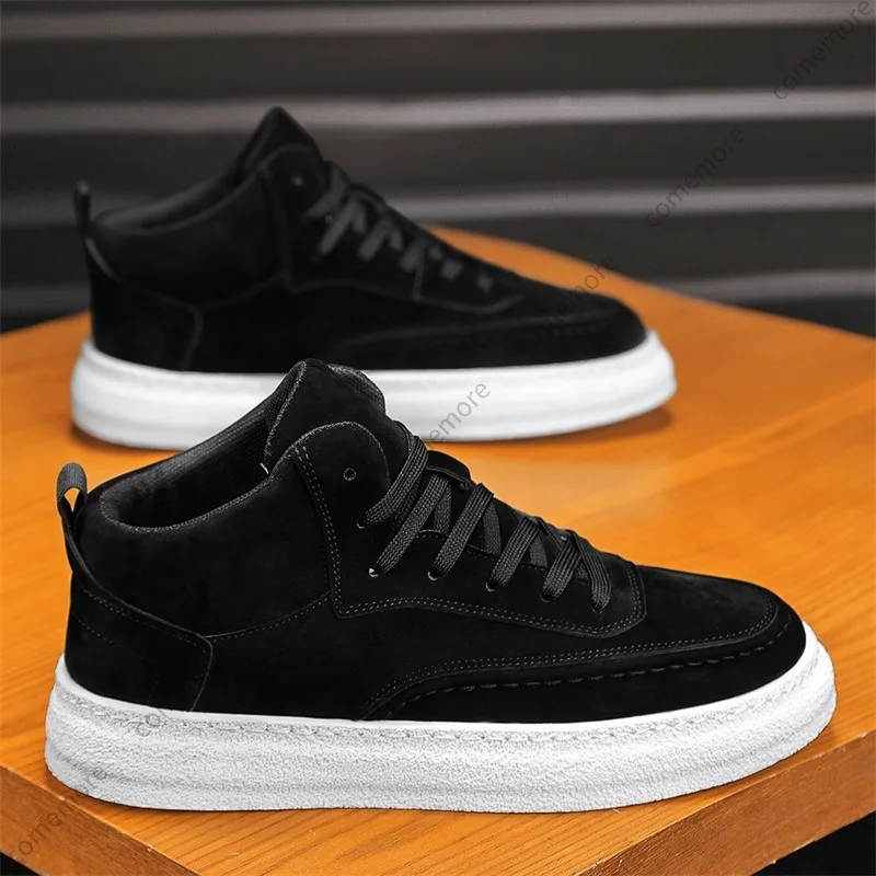 Fashion Black High Top Sneakers Men Designer Men's Vulcanized Shoes Comfortable Casual Canvas Sneakers For Men zapatos de hombre
