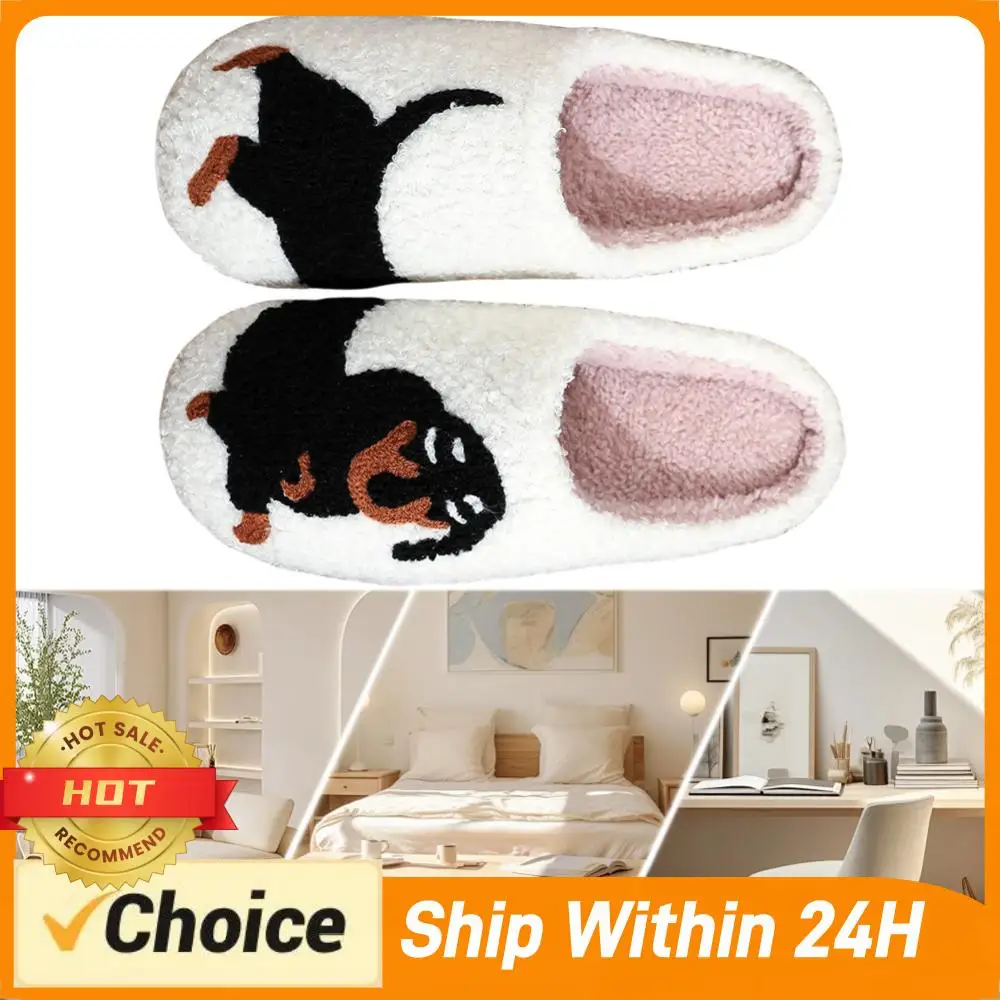 

Плюшевые тапочки-такси с закрытым носком, милые теплые тапочки на плоской подошве, нескользящие, мягкие, пушистые, для улицы, дома и спальни