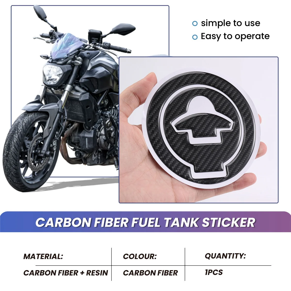 Motorfiets Koolstofvezel Brandstoftank Cover Sticker Sticker Sticker Voor YZF-R3 R25 R15 MT-03 Gas Cap Bescherming Sticker