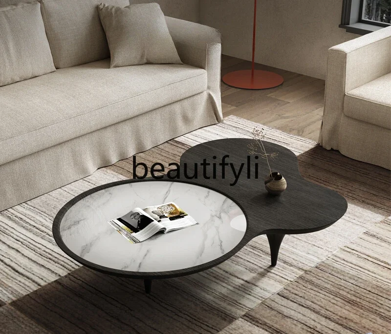 

Designer special-shaped coffee table high-end art minimalist rock slab personalized tea table