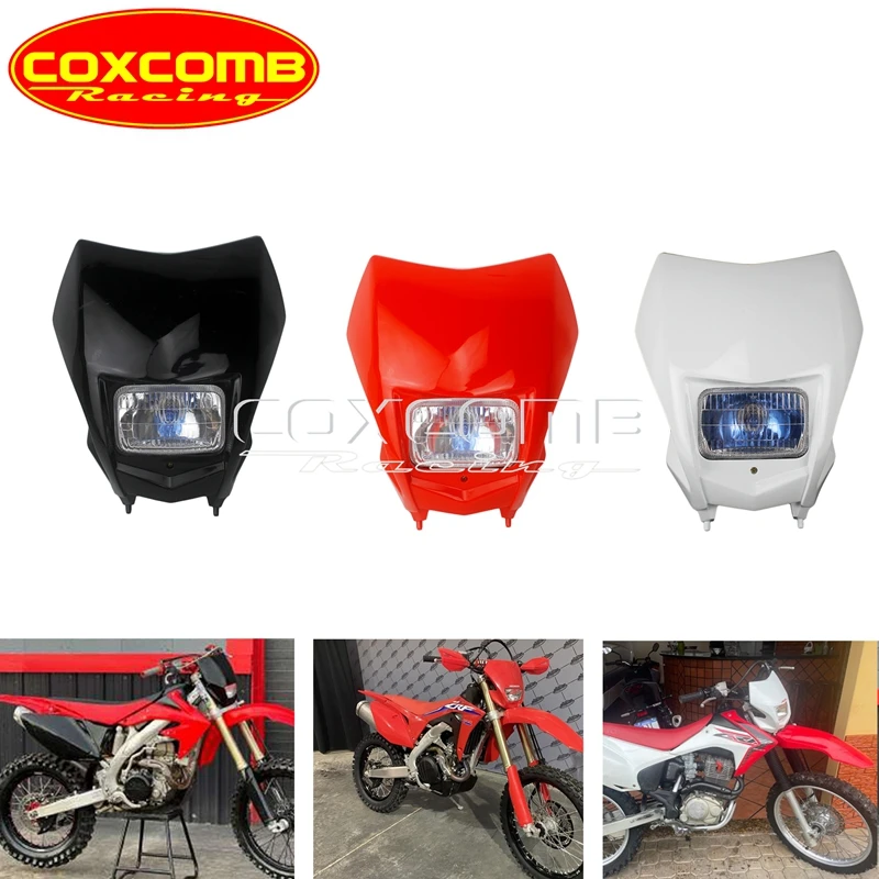 Red Enduro Dirt Bike Supermoto Motorcycle Headlight Headlamp For Honda CRF450 CRF300 CRF250 CRF230 CRF125 CRF150 CRF XR CR 650