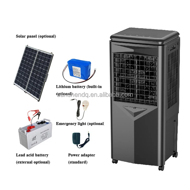 12VDC Solar DC Charging Air Cooler Movable Portable Air Conditioner With LED Lighting