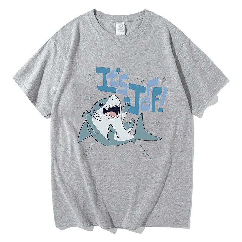Kawaii Jeff The Landshark تي شيرت بأكمام قصيرة موضة القطن تي شيرت الجرافيك الطباعة القوطية الرجعية التي شيرت Camisetas لينة تيز