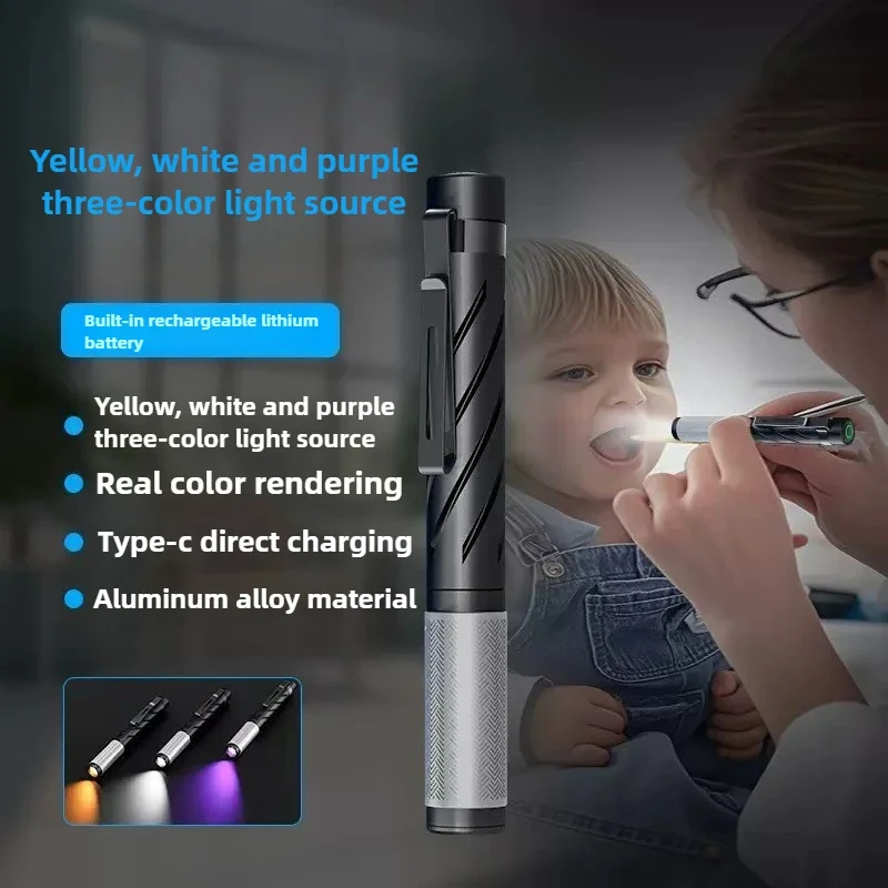 3-Color LED Pen Light, Pen Light Flashlights Pocket Bright Waterproof Pen Lights for Outdoor Inspection Work Emer