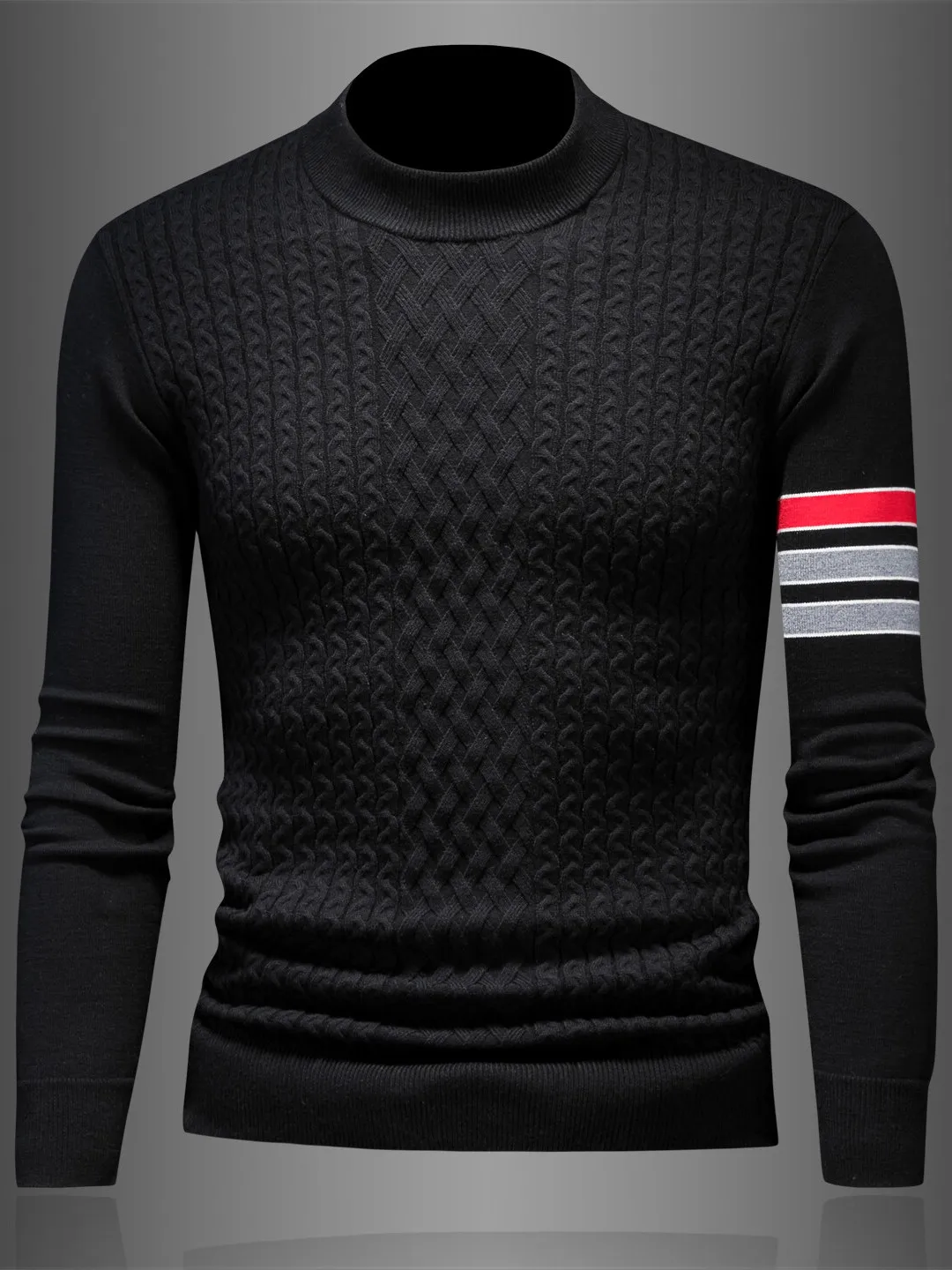 

Winter New Sle Men's Knitted Wool Sweater Slim Fit Luxury Trendy Warm f High Collar Woolen Top Casual Faion Workwear