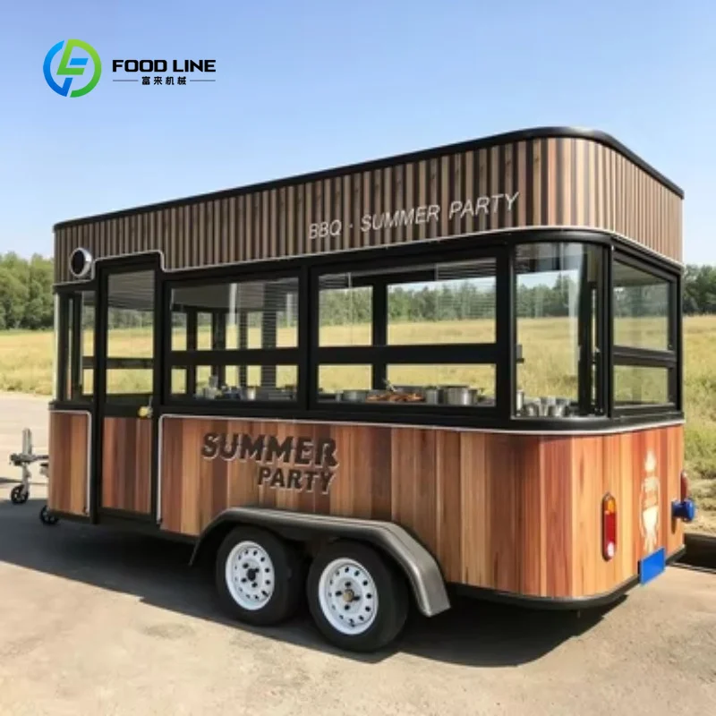 Customized Detachable Mobile Food Trailer 304 Stainless Steel CE Certified for Event BBQ Temporary Catering Service