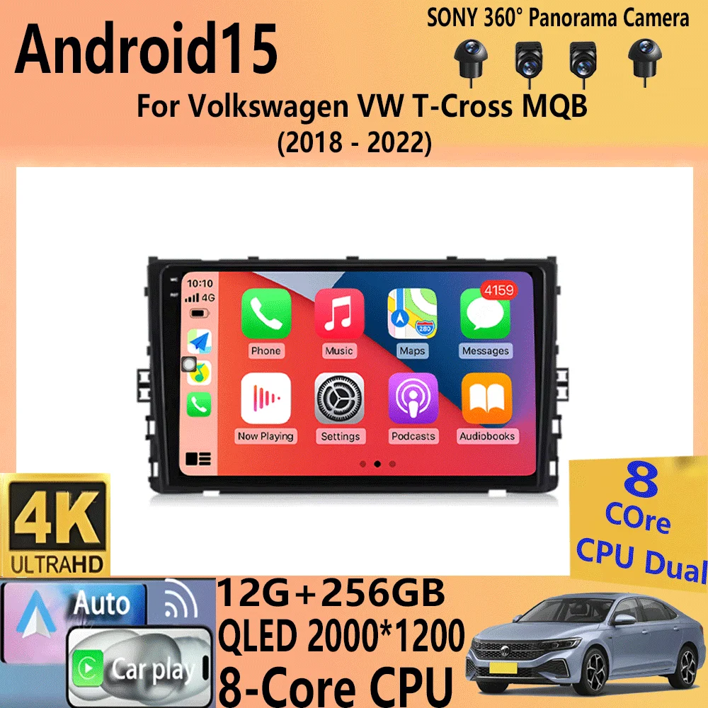 

Android15 For Volkswagen VW T-Cross MQB 2018 2019 2022 2Din Car Stereo Radio Multimedia Video Player Carplay GPS Navigation WIFI