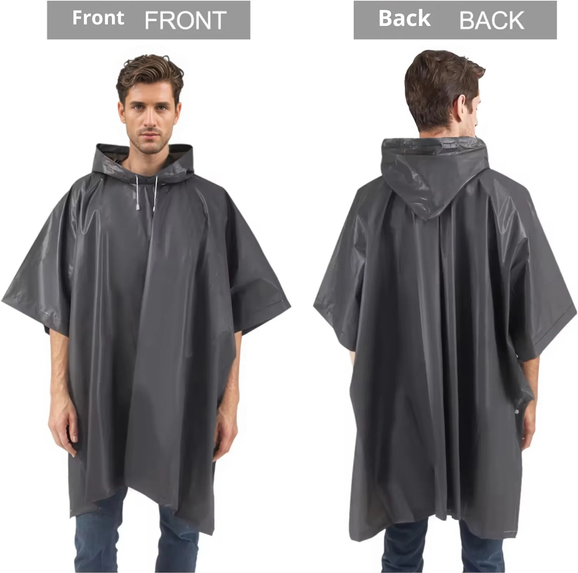 Outdoor 3 In 1 Military Raincoat Hooded Sleeve Waterproof Rain Poncho Motorcycle Rain Cover Camping Hiking Travel Rainwear Tent