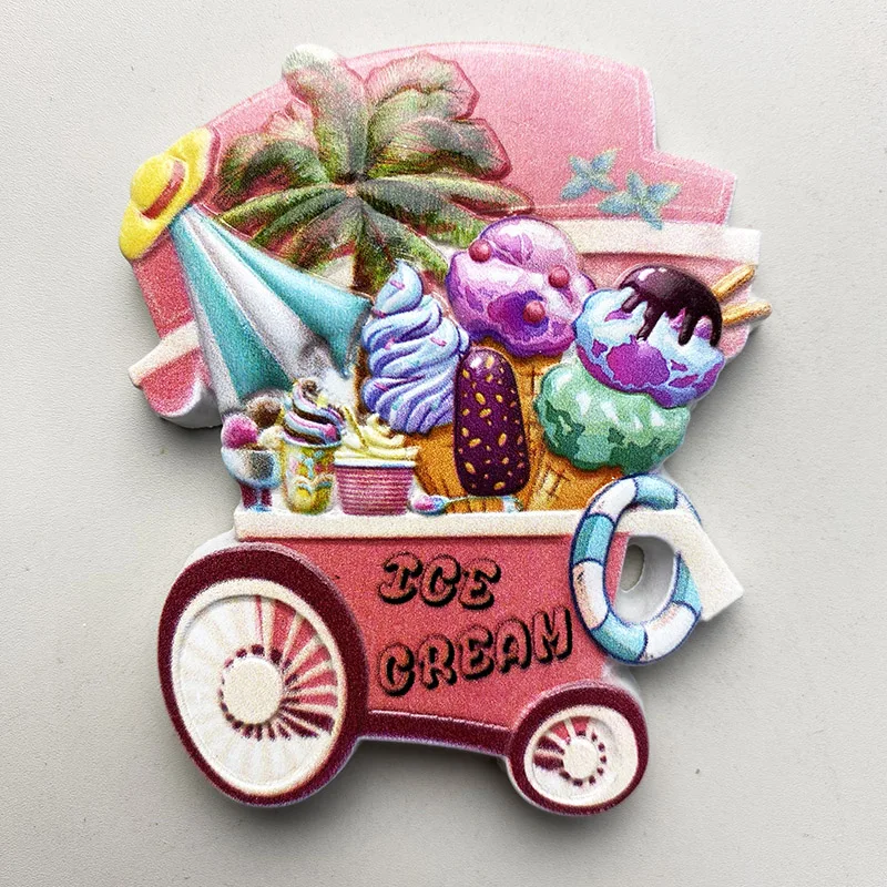 Creative flavors of ice cream travel souvenirs 3D stereo refrigerator stickers home decoration items collection craft gifts