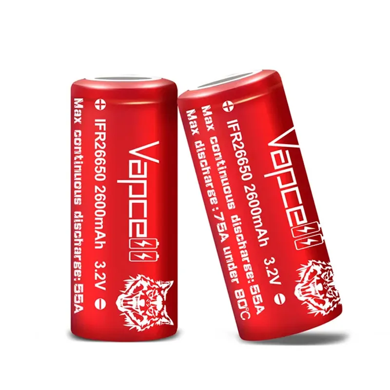 Original Vapcell IFR 26650 Battery 2600mAh High Discharge Current CDR 55A Max 75A 3.2V lifepo4 High Power Rechargeable Batteries view 3