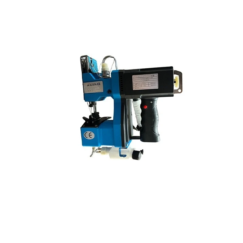 Single-line portable bag sealing machine with oil pump (blue)