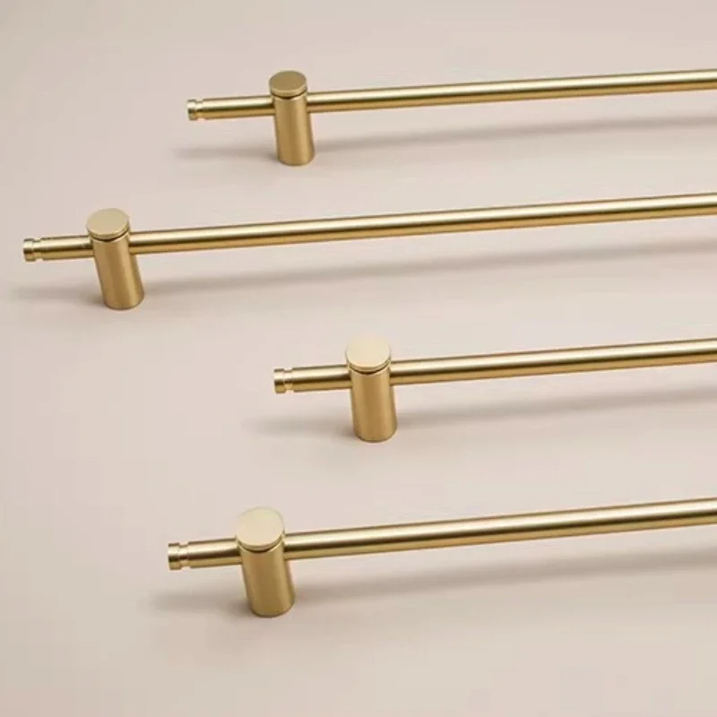 Brass Long Handle Nordic Pure Copper Modern Pulls Simple Gold Light Luxury Pulls Cabinet Adjustable Long Handles Cabinet Handles