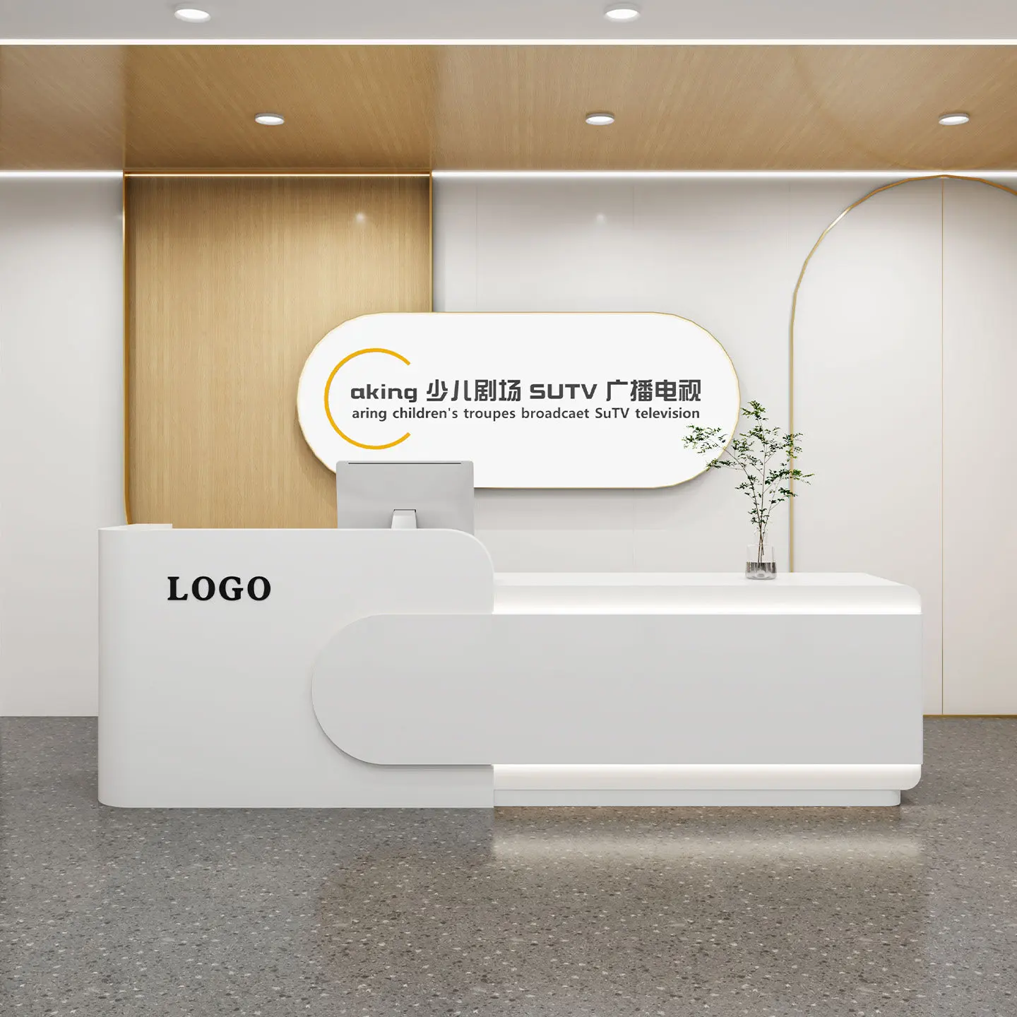 

Front desk Reception training institution Education speech counter Kindergarten early education center Bar checkout page
