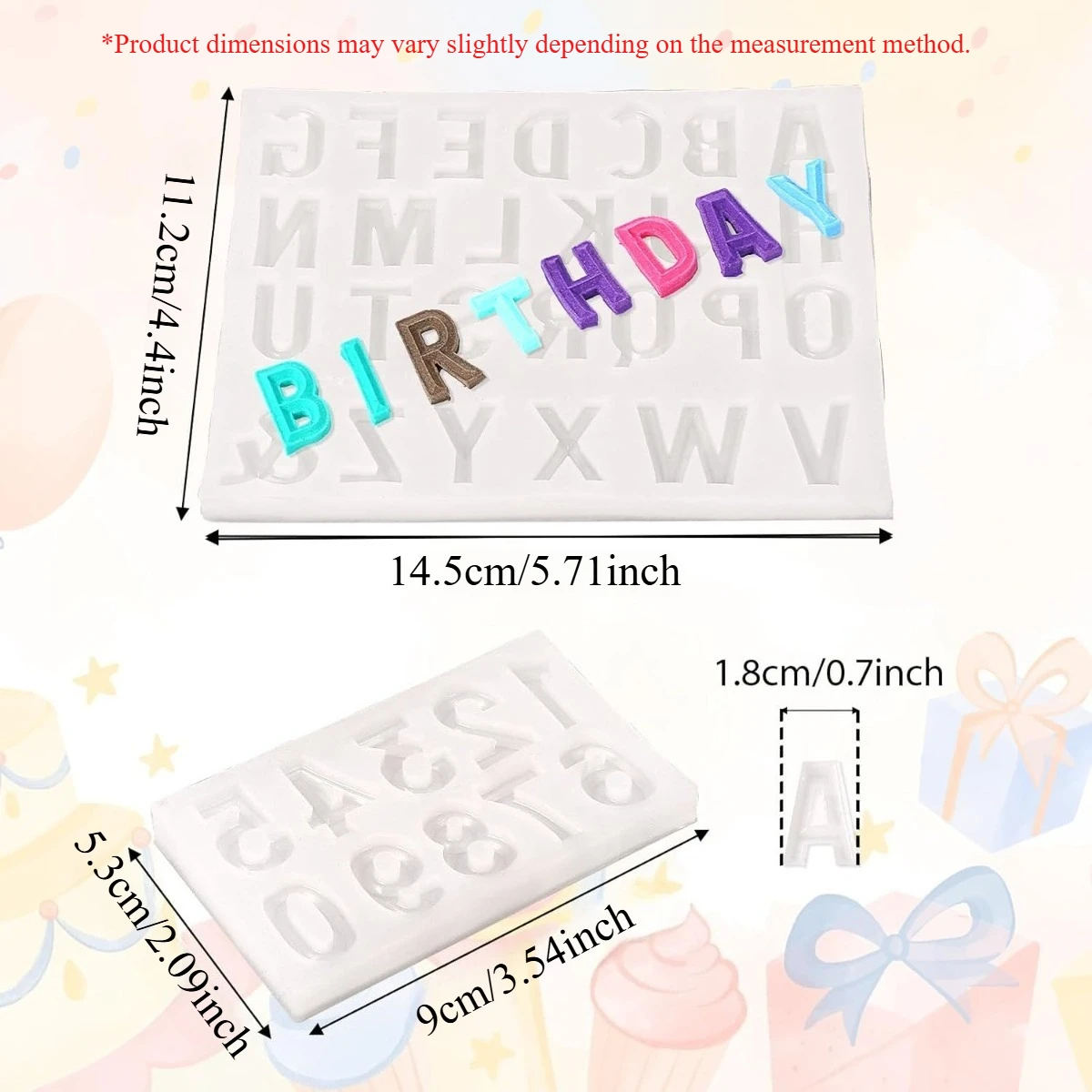 Alphabet Number 0-9 Chocolate Cake Decorating  26 Capital Letter Fondant Molds, Suitable for Birthday Parties  Candies  Etc.