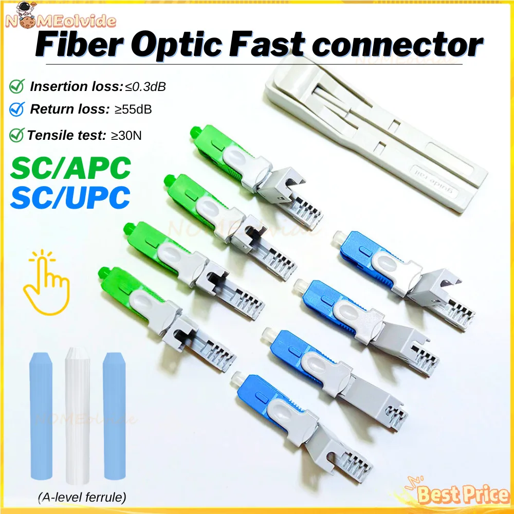 FTTH ESC250D SC APC/UPC Single-Mode Fiber Optic Quick Connector FTTH SM Optic Fast Connector Quick Field Assembly FTTH Embedded