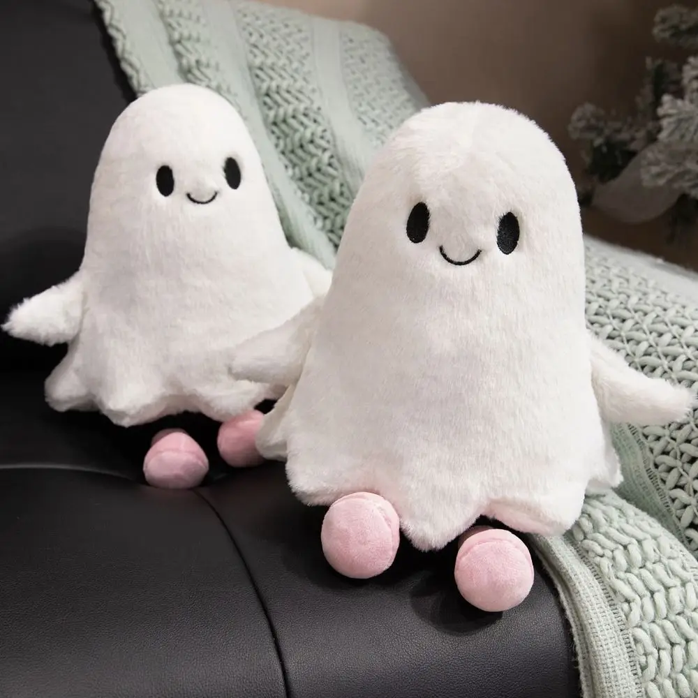 Muñeco de peluche de pequeño fantasma de simulación, muñeco de fantasma de dibujos animados esponjoso interactivo, colección de juguetes, cómodo almohada fantasma de Halloween