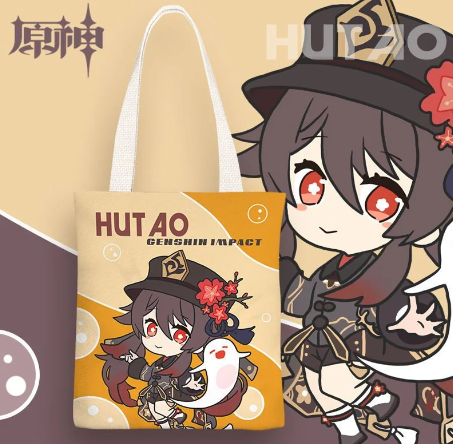 Gioco Genshin Impact Canvas Bag Kamisato Ayaka Kaedehara Kazuha Sangonomiya Kokomi Cartoon stampato zaino Shopping Bag