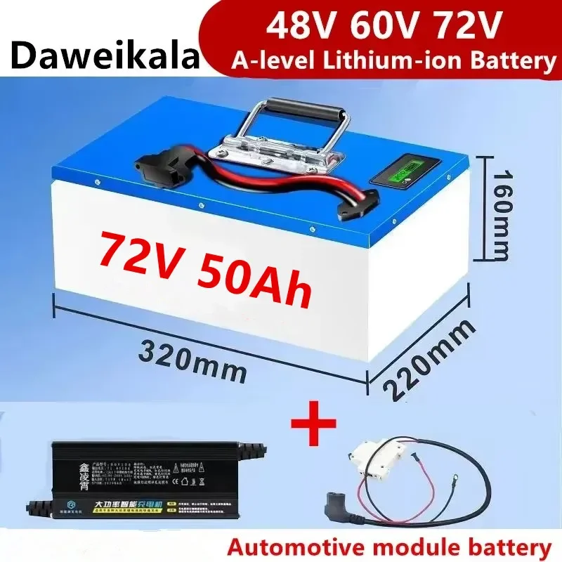 LiFePO4  Battery 48V 60V 72V 50Ah Battery for Electric Vehicles, Super Large Capacity + Charger