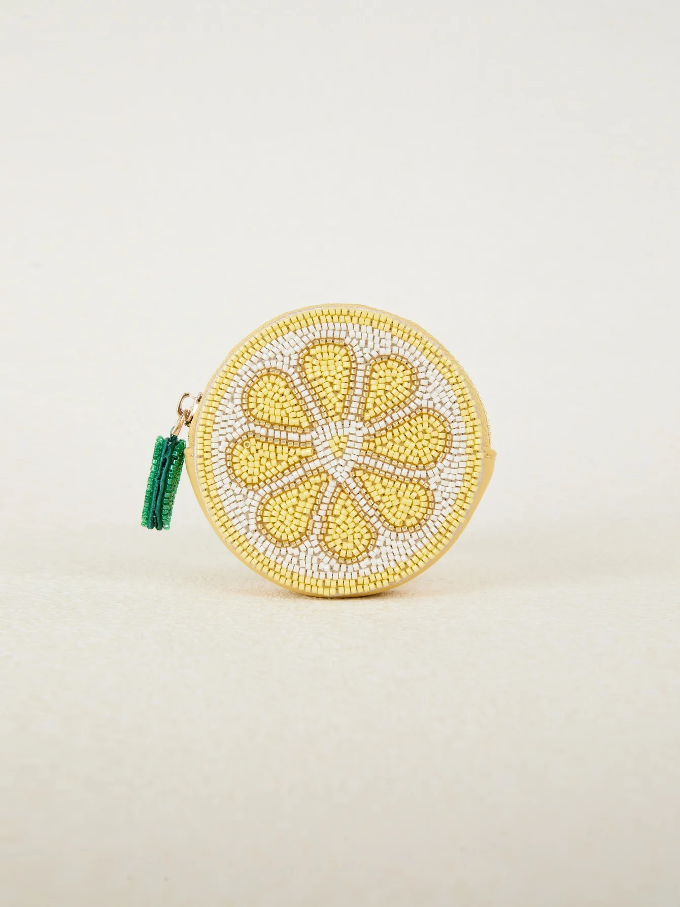 Embroidery beaded money wallet Beadwork fruit orange lemon round coin purse handmade small pouch orange colour 2026 spring new view 3