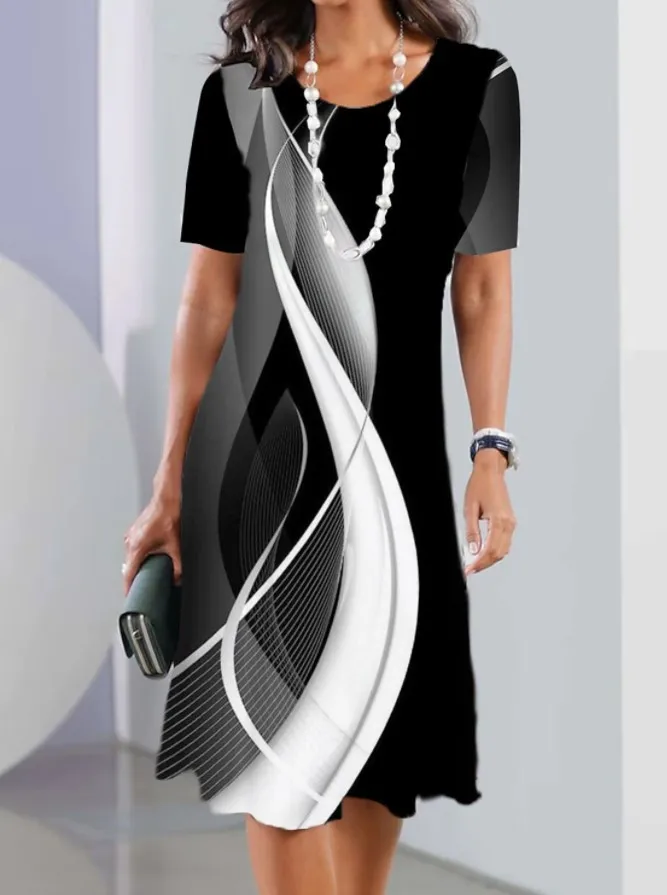 Abito da donna estivo moda casual stampa floreale scollo a V a-line abito da vacanza al mare Boho maniche a balza chic mini abito 2025 abiti