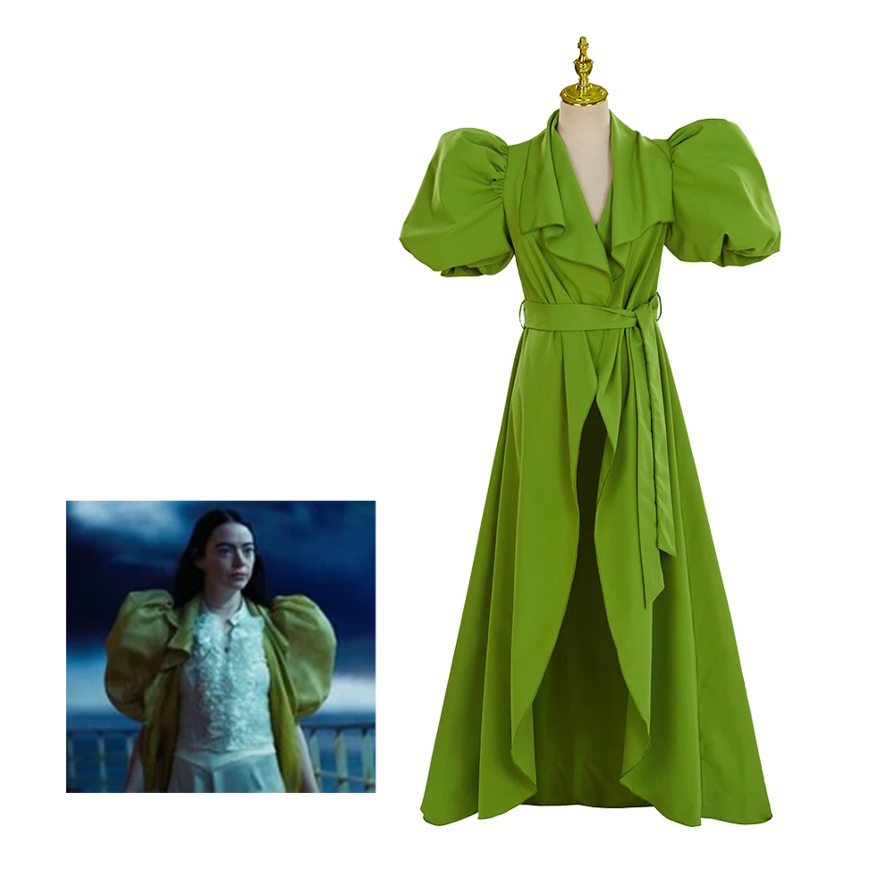 Bella Baxter Cosplay Costume Movie Poor Cos Things Fantasia Green Trench Coat Outfit Halloween Carnival Party Suit For Adult