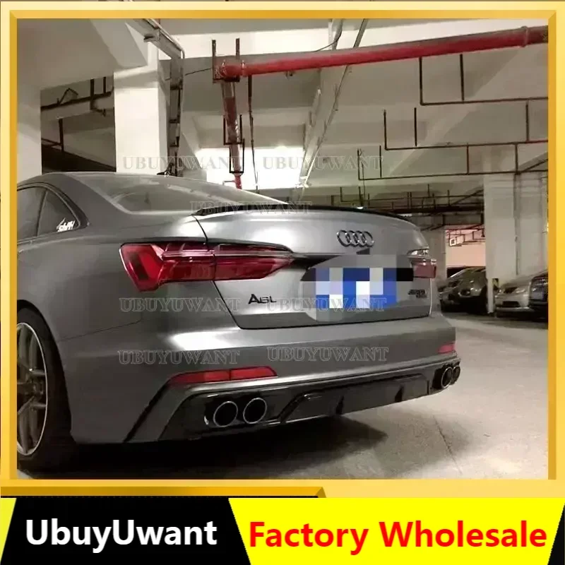 Abs hintere Stoßstange Kofferraum Lippen spoiler Diffusor mit Auspuffs pitzen für Audi A6 S6 Sline C8 und Avant 2019 2020 2021 2022