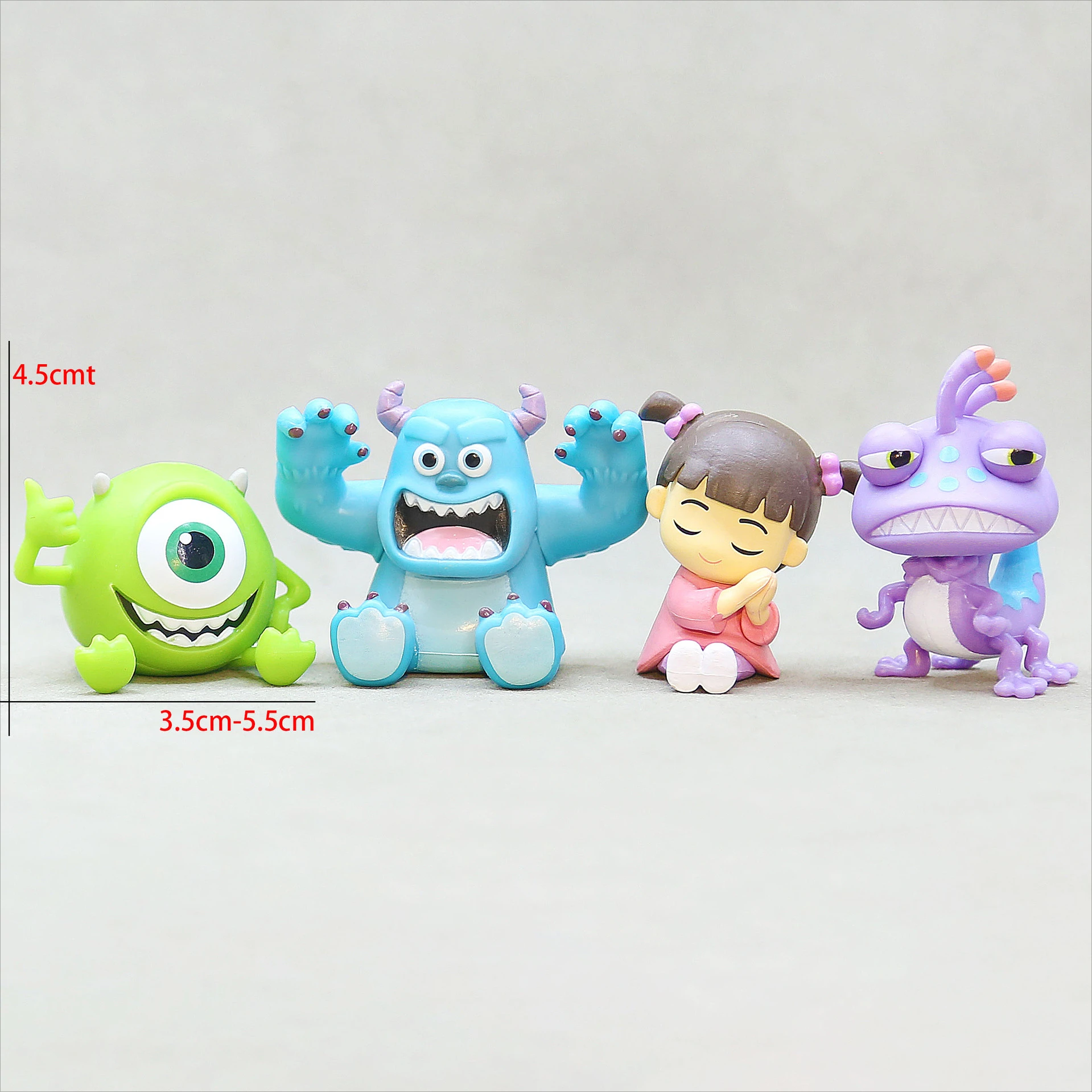 4 個大学モンスターズインクフィギュアジェームズ・P・サリバンアニメアクションフィギュアランダル・ボッグスモデルおもちゃ飾りマイケル・ウォゾスキー