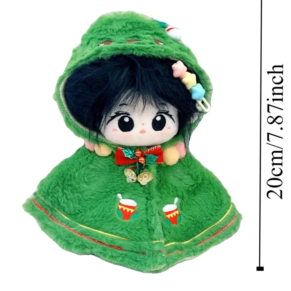 คริสต์มาสผ้าคลุมไหล่ผ้าฝ้าย 20 ซม.ตุ๊กตาเสื้อผ้าตุ๊กตาเสื้อคลุม Snowman ตุ๊กตาตุ๊กตาเสื้อผ้าชุด DIY เสื้อผ้าชุดของเล่นตุ๊กตาเสื้อผ้า