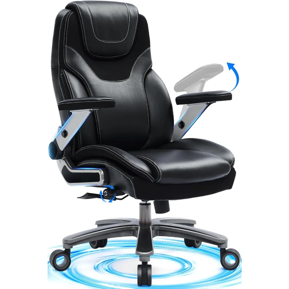 

Big and Tall Office Chair with 5D Adjustable Arms, 600lbs Fabric and PU Leather Ergonomic Executive Office Chair with Adjustable