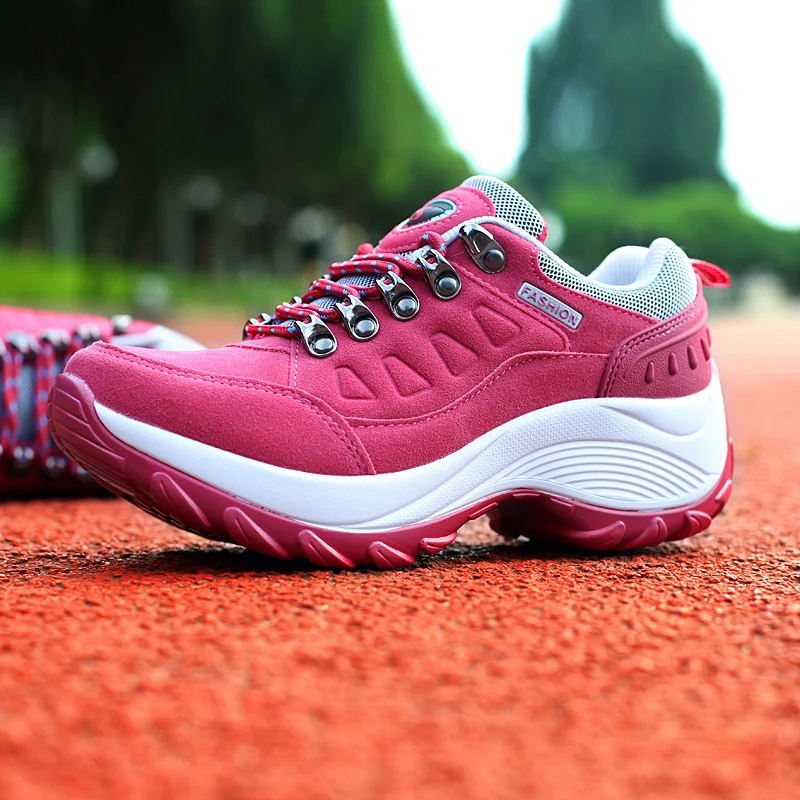 Shoes for Women Outdoor Waterproof Platform Hiking Shoes Increase Casual Sneakers Ladies Nonslip Camping Climbing Woman Sneakers