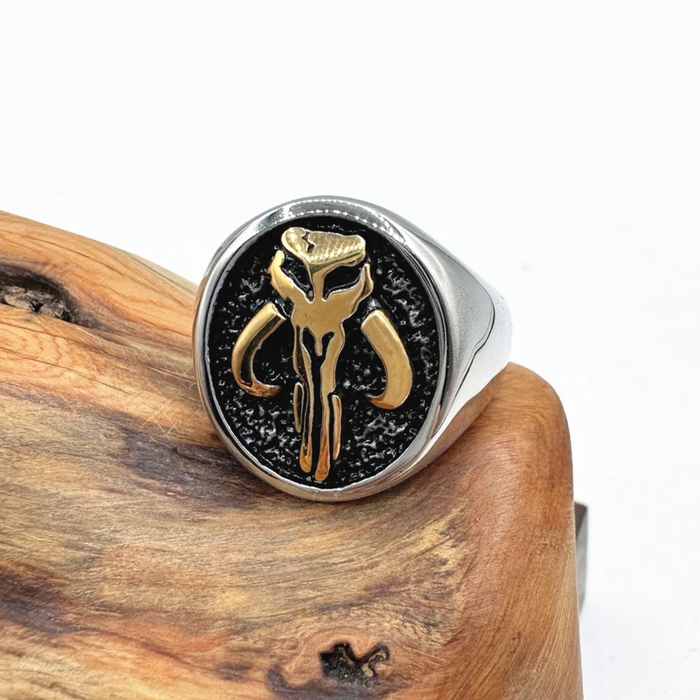 Solid Men Ring 316L Stainless Steel Jewelry Punk  Golden Silver Ring Size 7-15