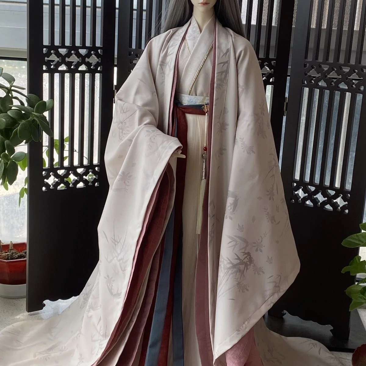 

Одежда для куклы по индивидуальному заказу, древние бамбуковые тени, цветы, костюм дяди, размер 1/3 1/4 BJD, одежда для кукол, бесплатная доставка