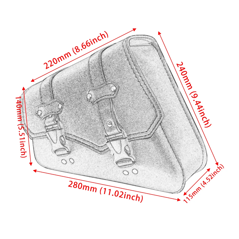 Universal Motorcycle Side Saddle Bags PU Leather SwingArm Tool Bag Plastic Buck Cafe Racer Luggage Bag For Cruiser Custom