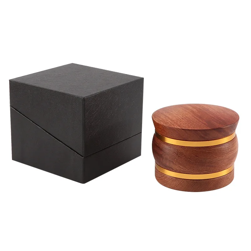 78mm solid wood smoke grinder creative aluminum tooth Sapele wood tobacco grinder smoking accessories